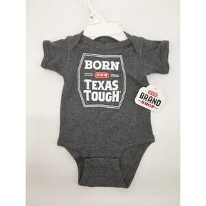 HEB 'Born Texas Tough' Newborn NB Bodysuit NWT Dark Grey Unisex Baby Infant